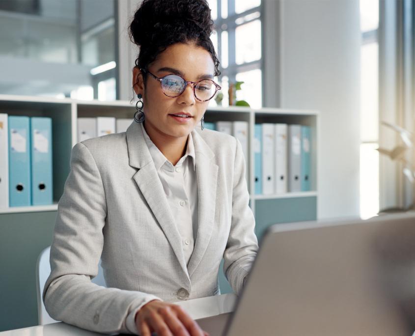 Accounting Worker On Laptop