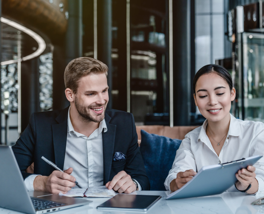 Two People Meeting And Consulting